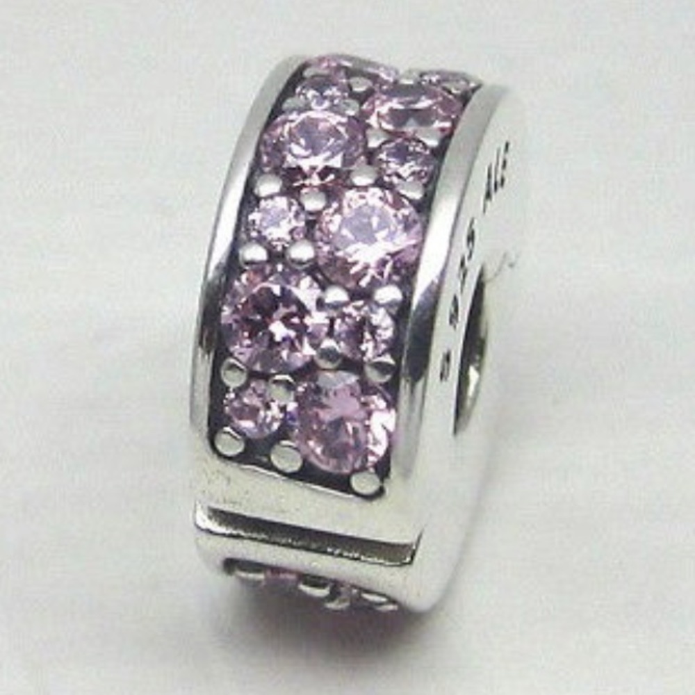 Authentic Retired Pandora CZ Bling Sparkling Charm Safety Clip Stopper Spacer